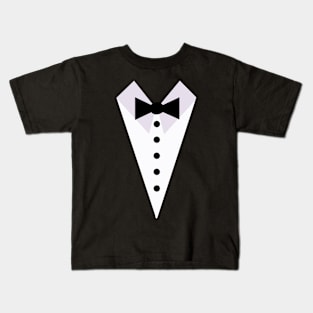 Man's jacket. Tuxedo. Weddind suit with bow tie. Kids T-Shirt